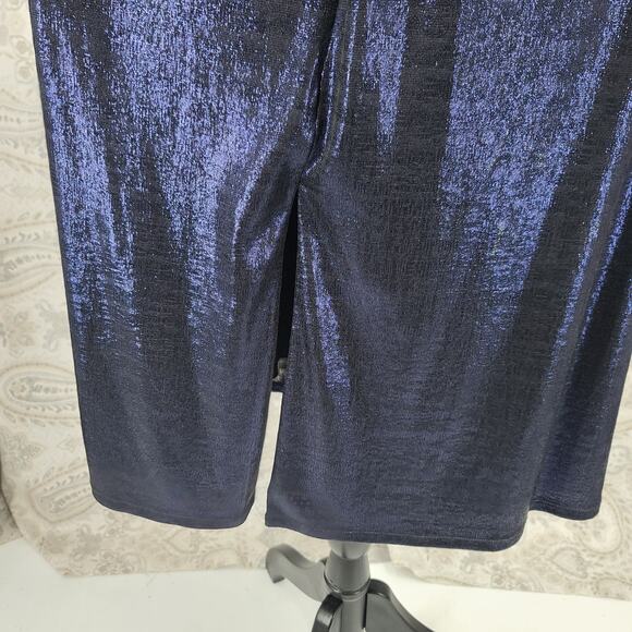 Dress The Population Daria Dress Formal cocktail party Shiny Blue XS Plunge neck - Picture 10 of 14